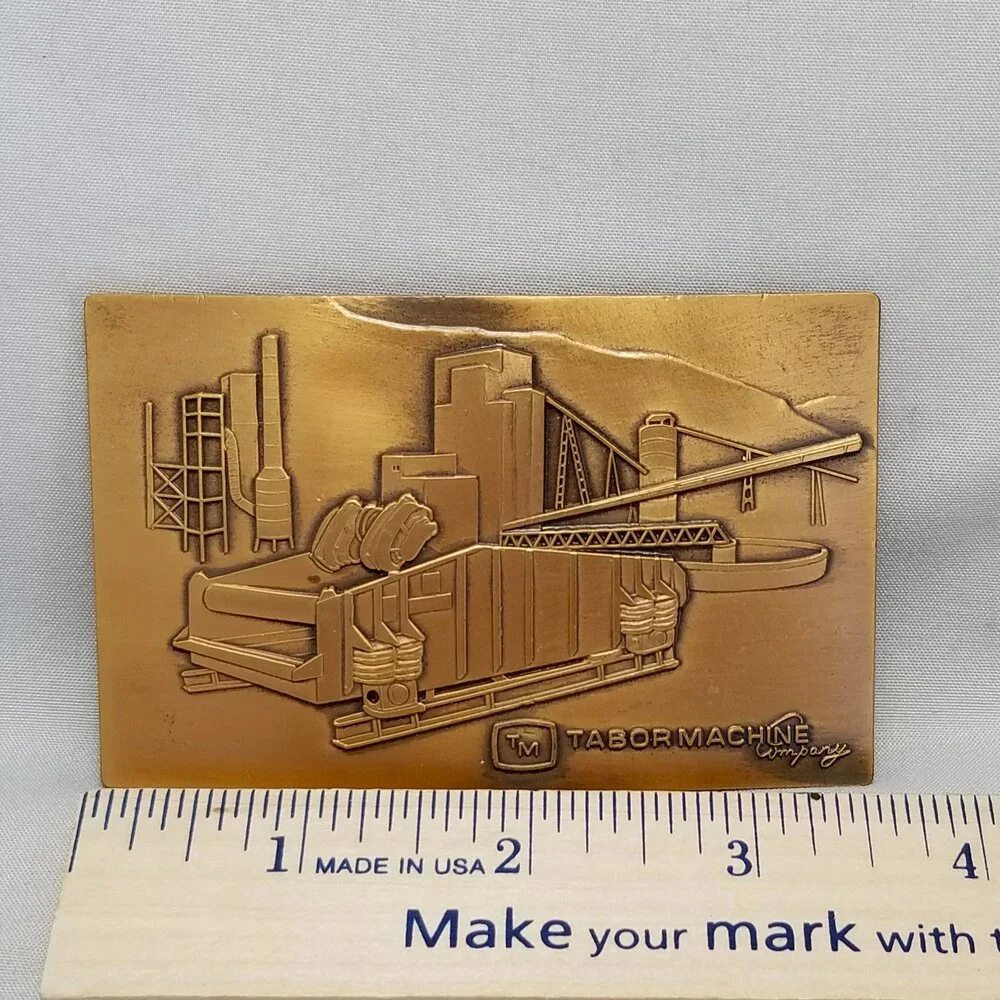 Vintage Belt Buckle Tabor Machine Company Bronze Color‎ Heavy